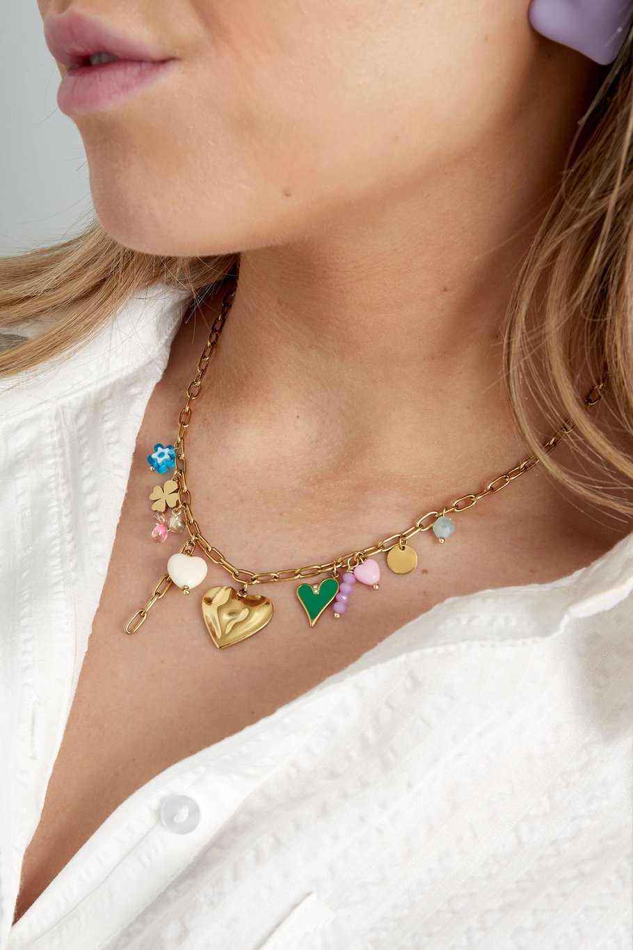 charm necklace with colored charms Picture3